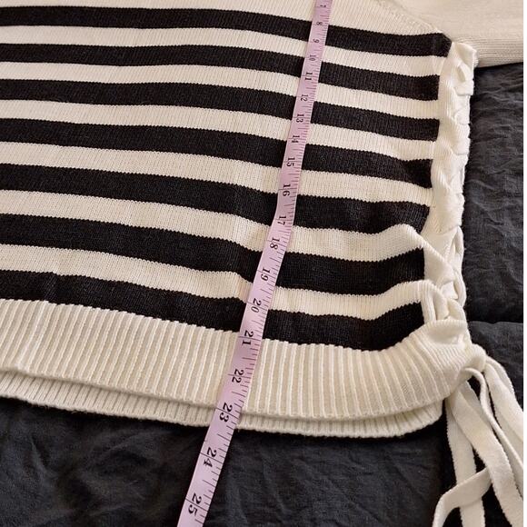 Joie Sweater Women's Small Striped Mock Neck Bohemian BohoChic Retro Minimalist - Picture 6 of 7